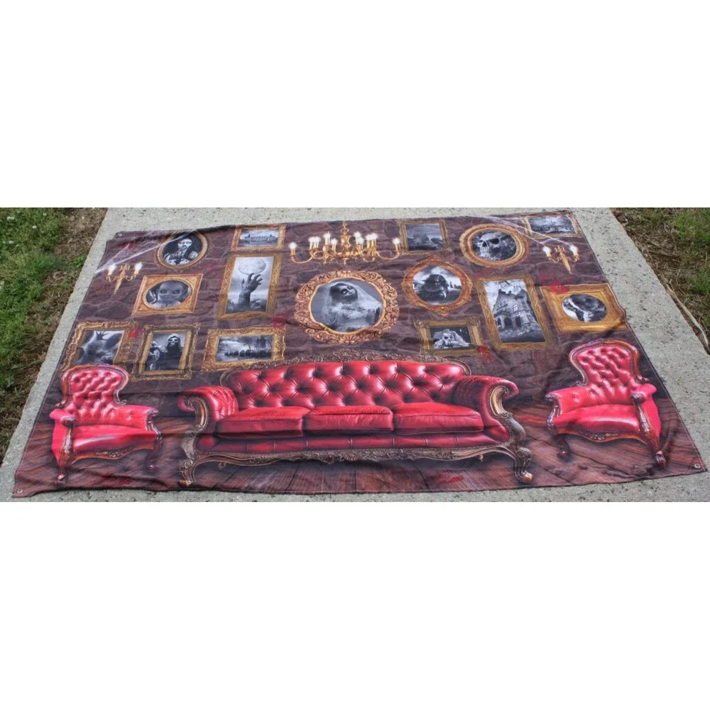 Red Couch Sofa Photography Backdrop 59x72